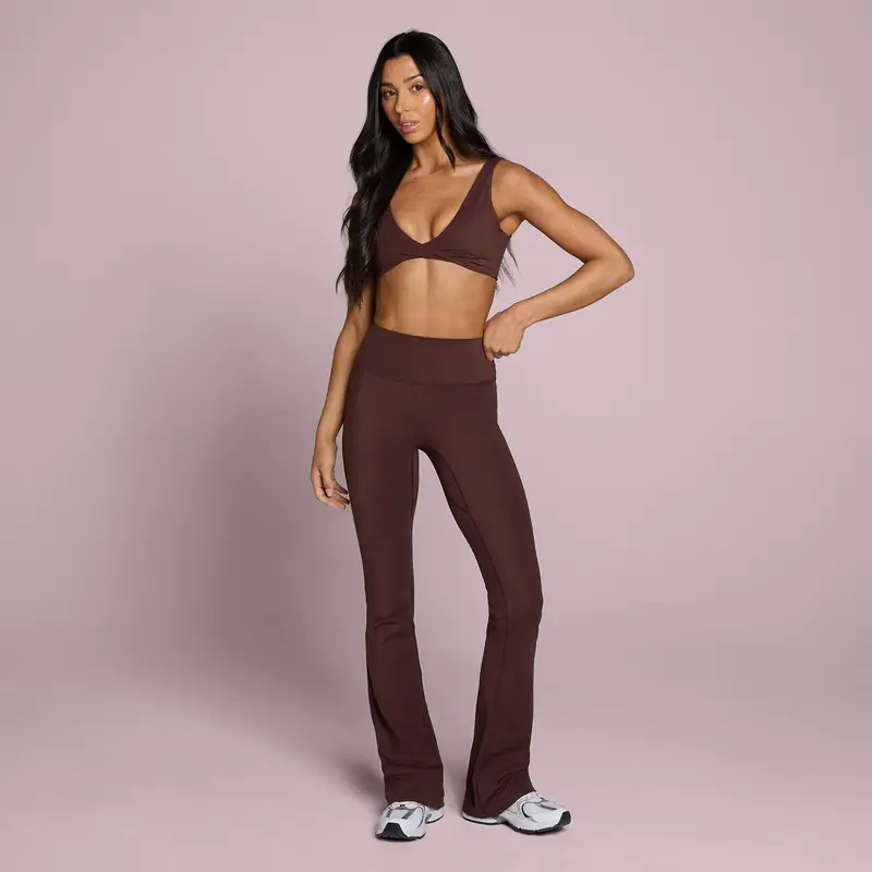 Reggiseno sportivo MP donna Tempo con dettaglio twist - Fudge Marrone miniatura 3