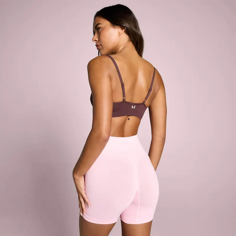 Reggiseno sportivo MP donna Tempo senza cuciture arricciato sul davanti - Fudge Marrone miniatura 2