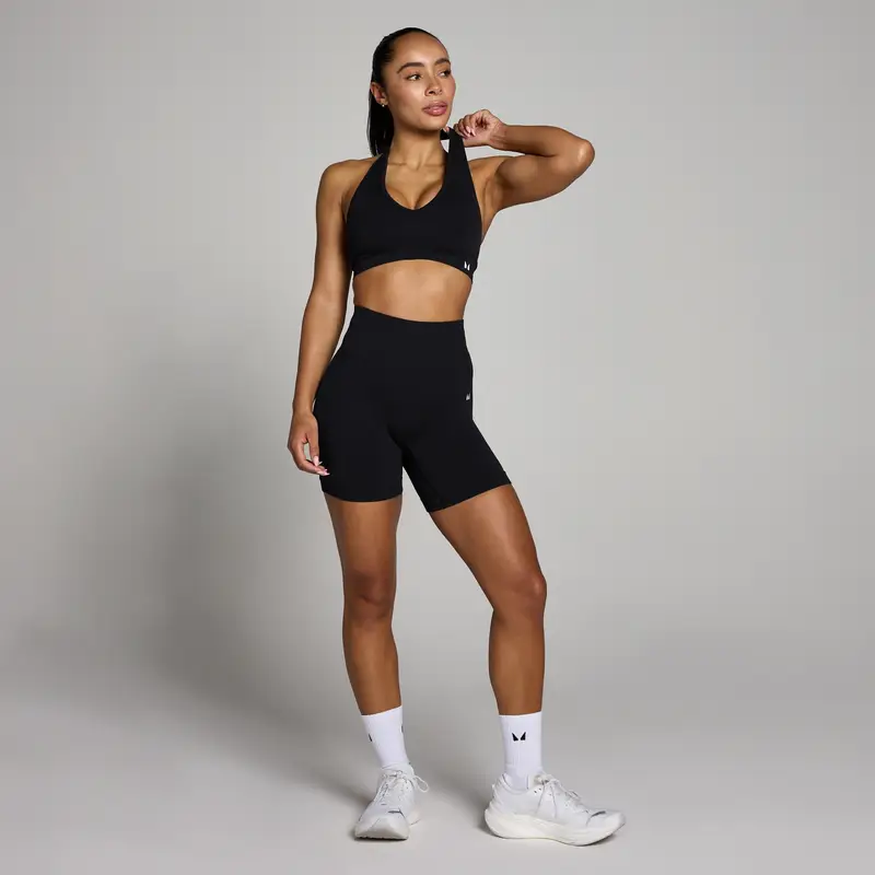 Reggiseno sportivo senza cuciture con collo all americana MP Tempo donna - Nero miniatura 3