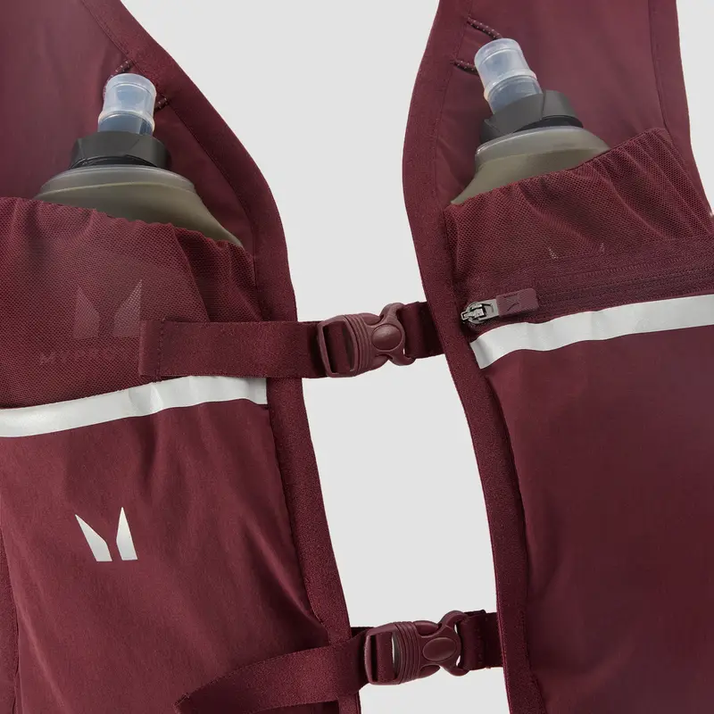 Set di Gilet con sistema d'idratazione MP Velocity Ultra e 2 borracce morbide sportive - rosso mora miniatura 3