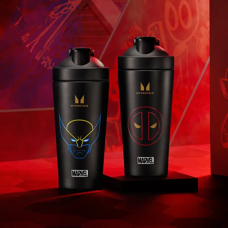 Shaker in metallo riciclato Wolverine Myprotein - Nero miniatura 2