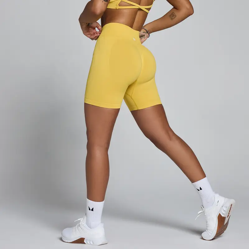 Short senza cuciture con effetto scrunch MP donna Lift - Ambra Giallo