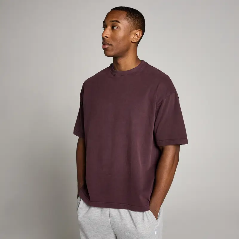 T-shirt oversize in cotone lavato MP uomo - Caramello Crema