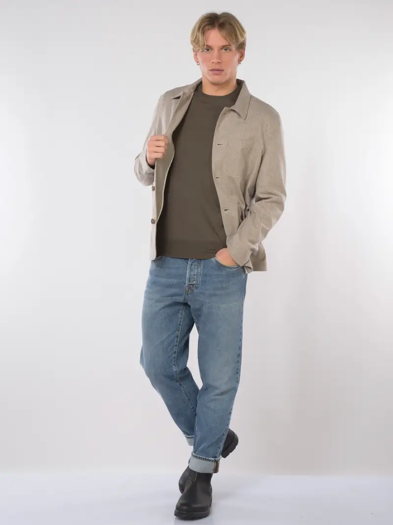 giacca da uomo Myths a camicia con tasche BEIGE miniatura 2