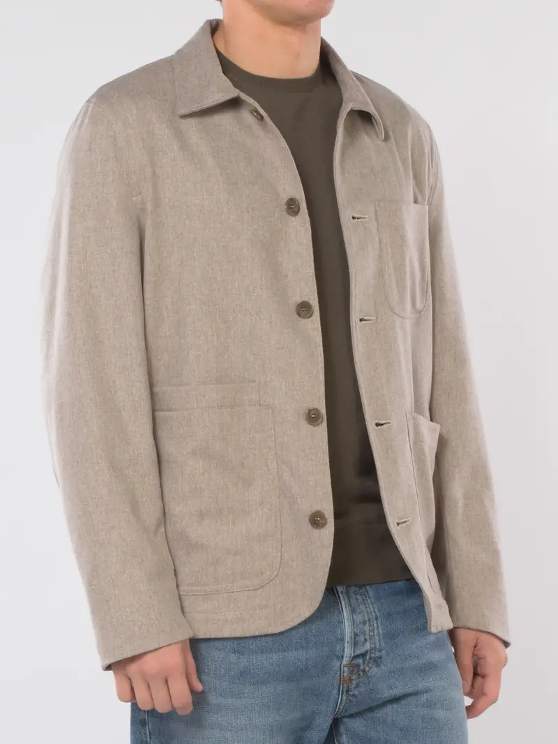 giacca da uomo Myths a camicia con tasche BEIGE