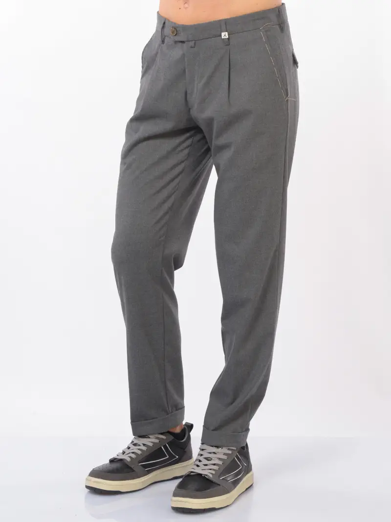pantalone da uomo Myths chino con balza Grigio
