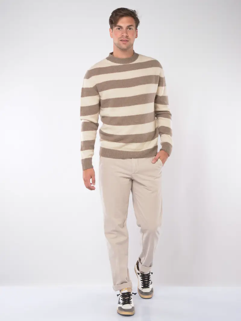 pantalone da uomo Myths chino in cotone e chachemire BEIGE miniatura 2