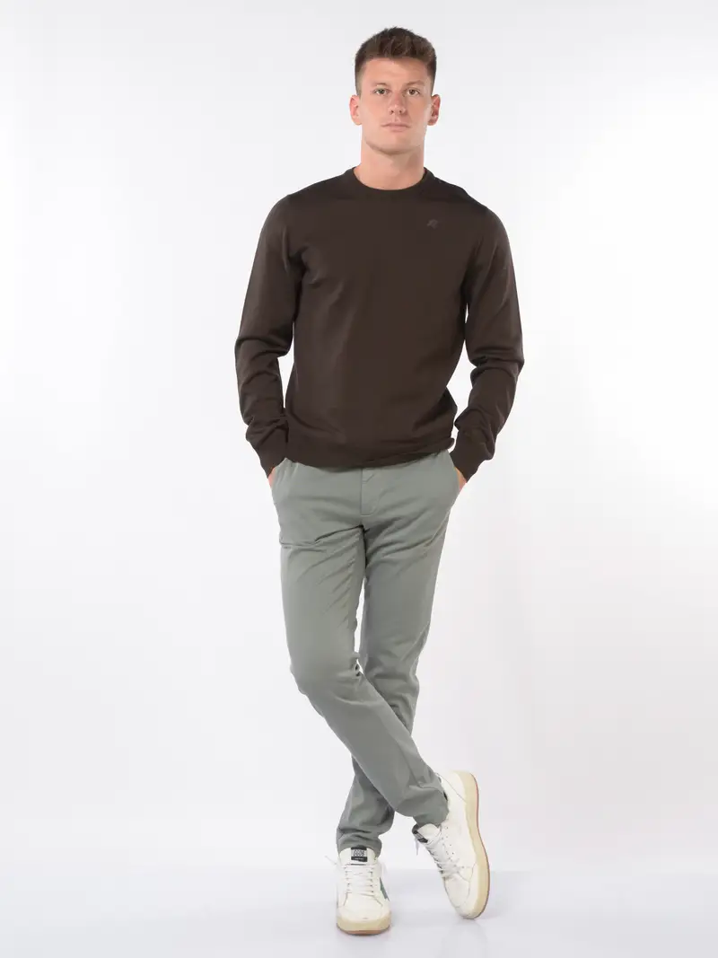 pantalone da uomo Myths chino in cotone Verde miniatura 2