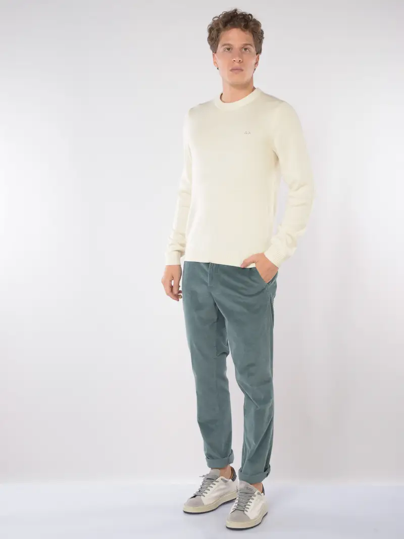 pantalone da uomo Myths chino in velluto Verde miniatura 2