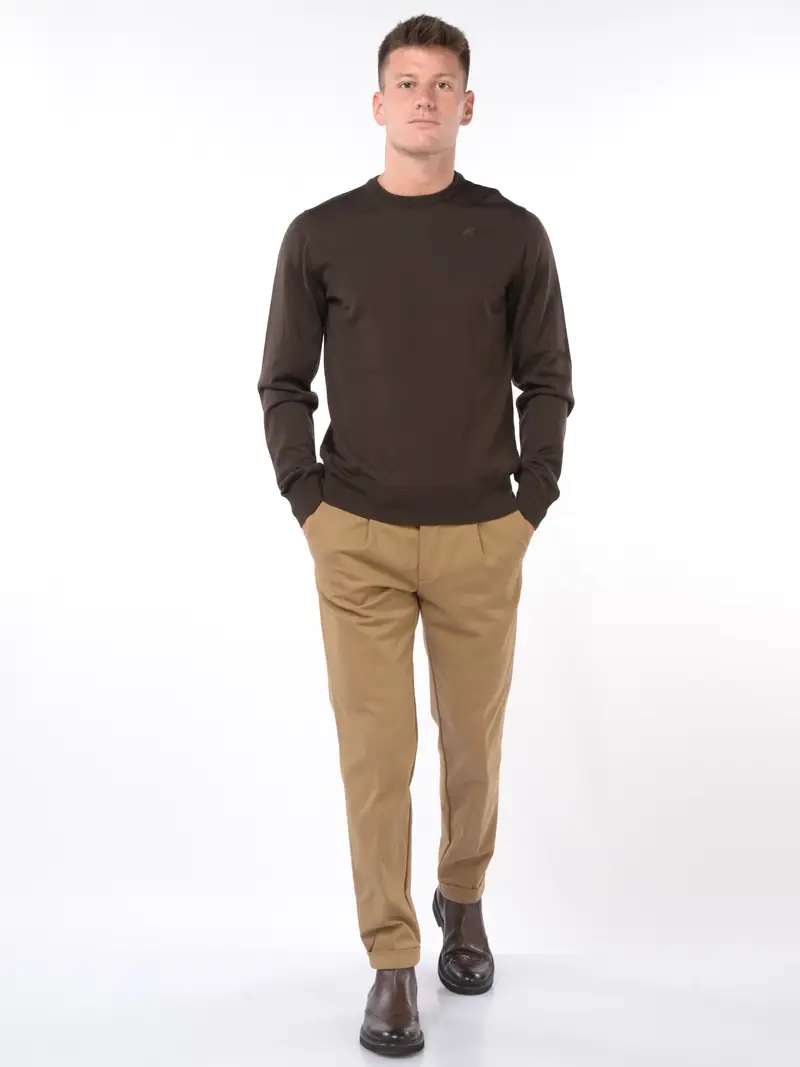 pantalone da uomo Myths con pinces e balza BEIGE miniatura 2