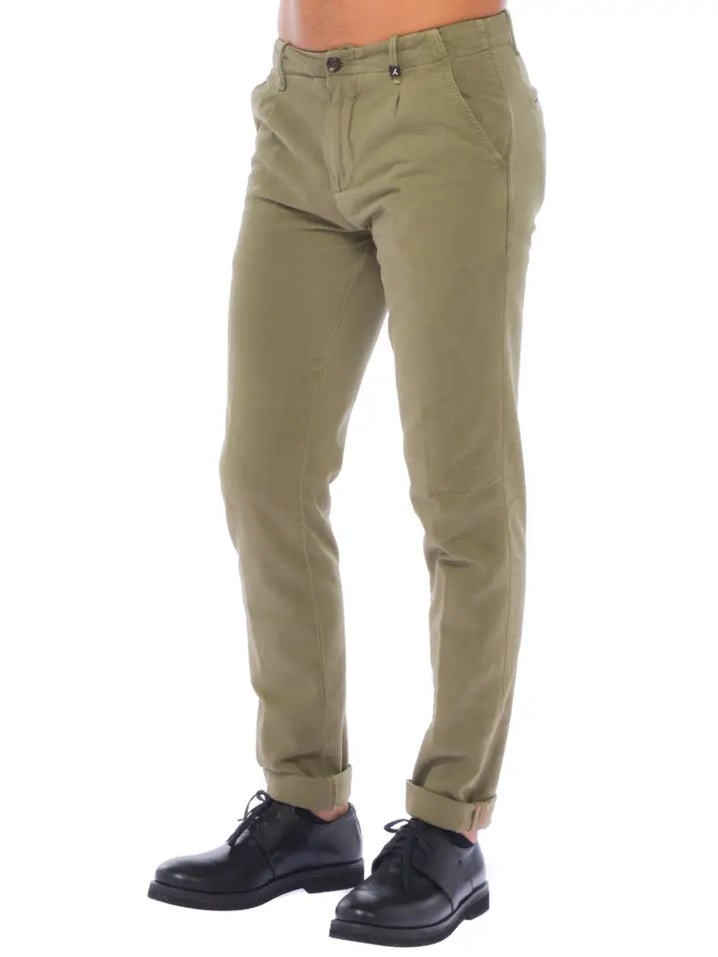 Pantalone uomo Myths chino con logo Verde miniatura 2