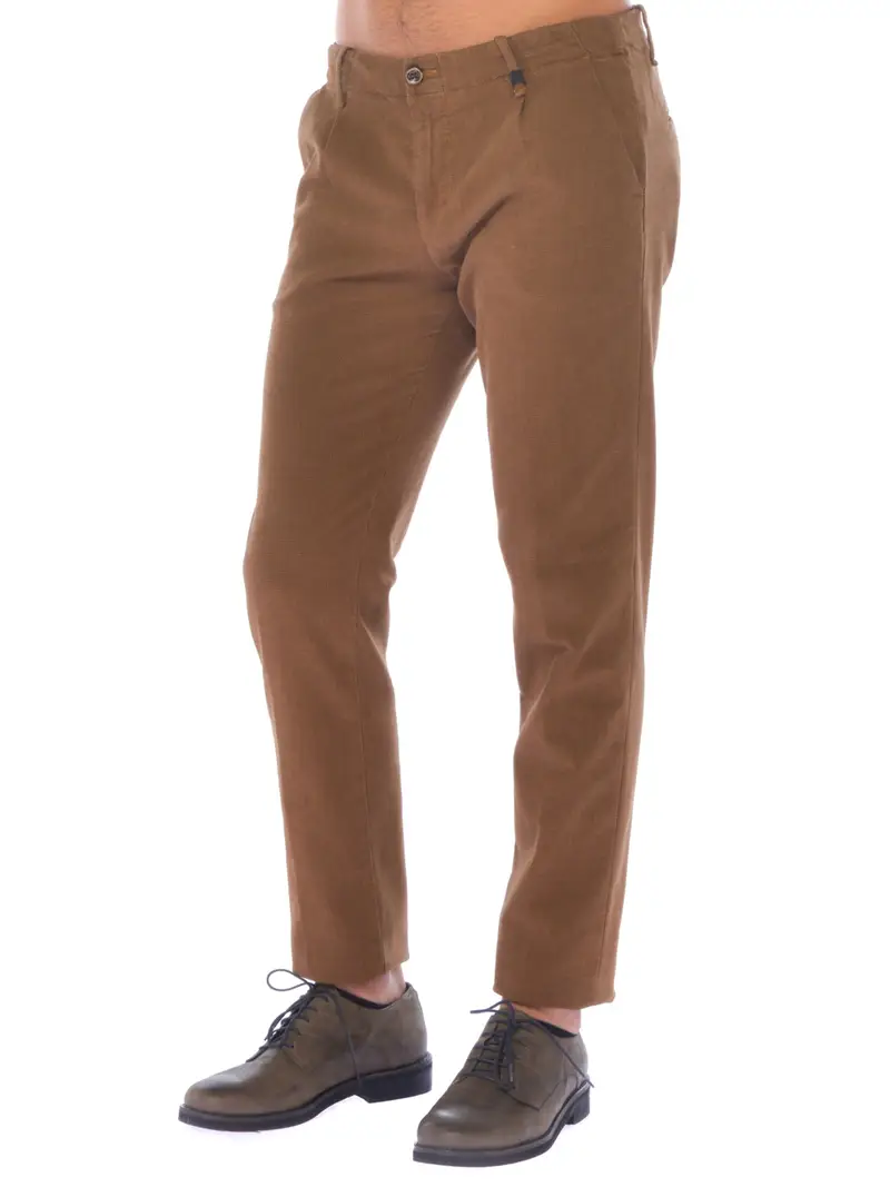 Pantalone uomo Myths in cotone con pinces MARRON