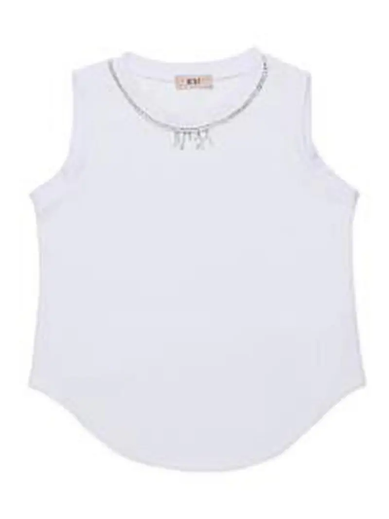 Canotta Con Logo Strass Bianco