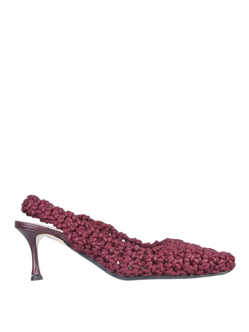 Slingback con Décolletté Rosso