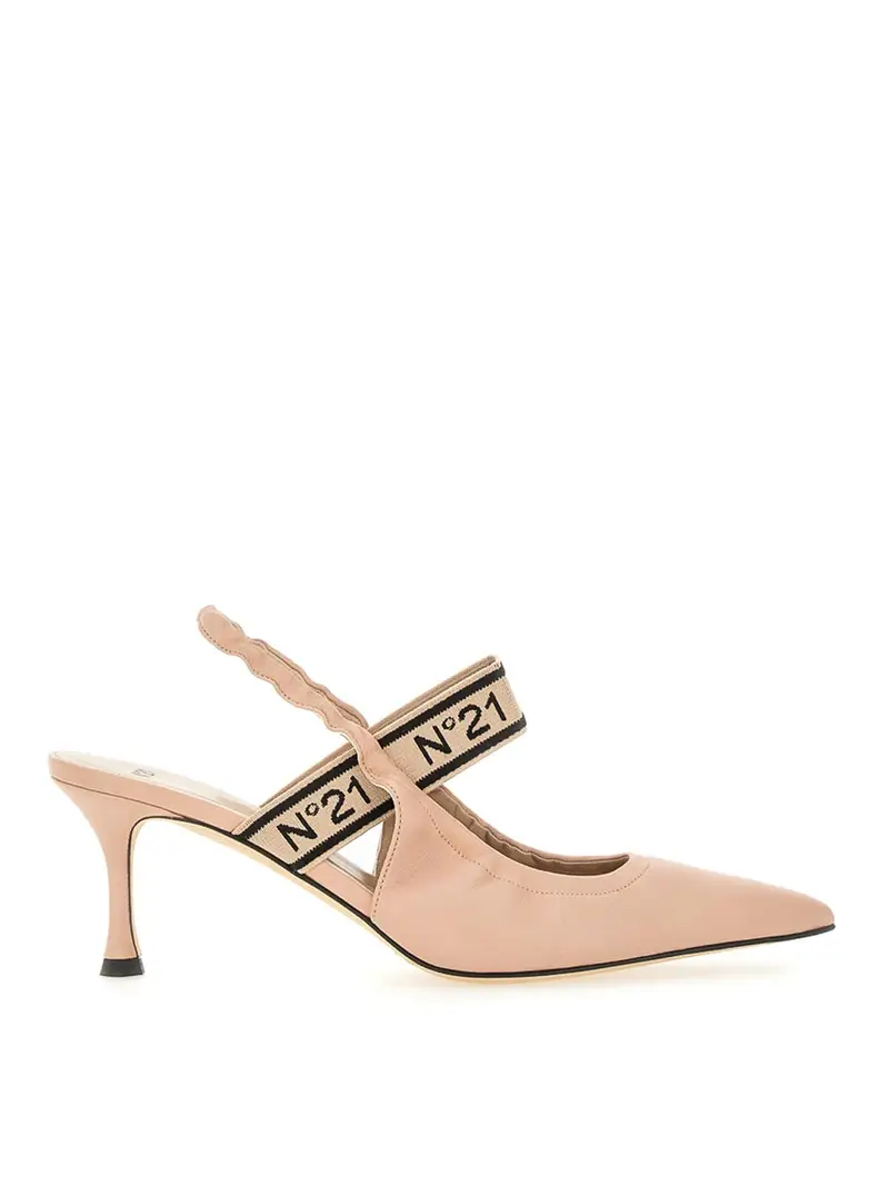 Slingback con logo Color Carne E Neutri