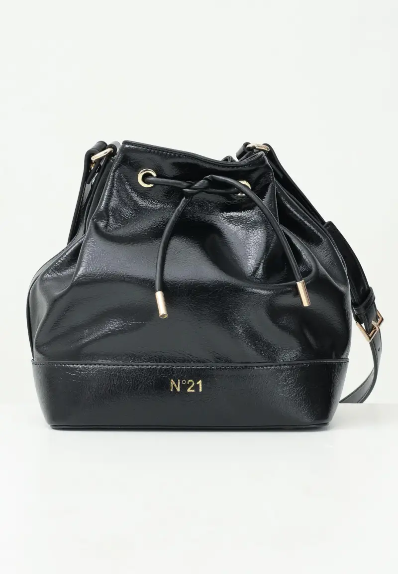 Borsa a secchiello nera da donna