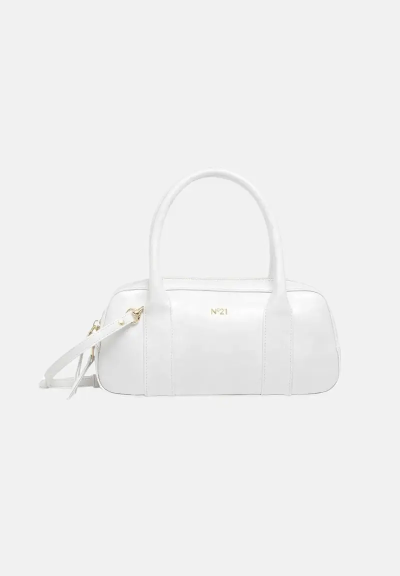 Borsa a spalla bianca da donna con forma strutturata