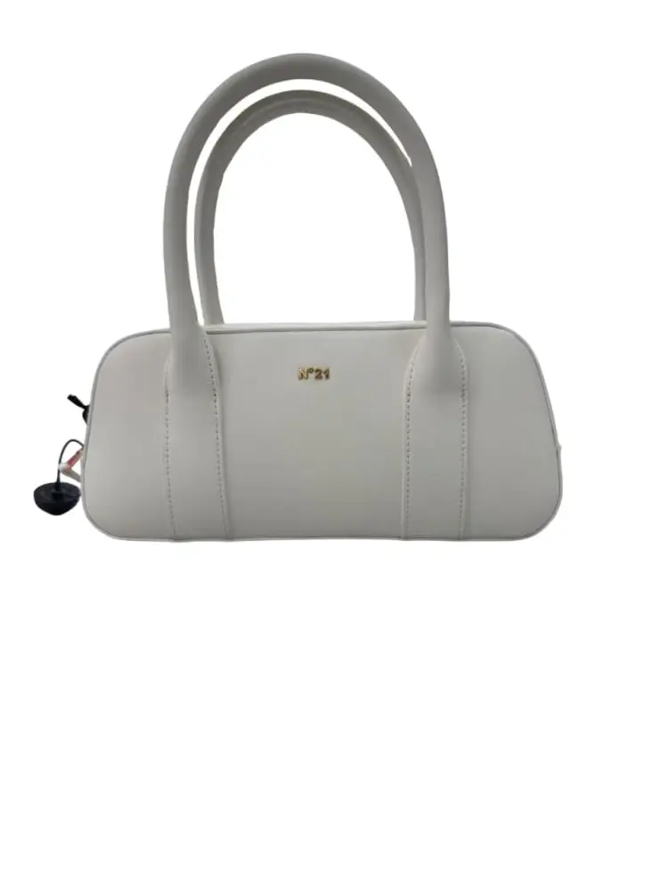 borsa bianca bambina mini logo oro