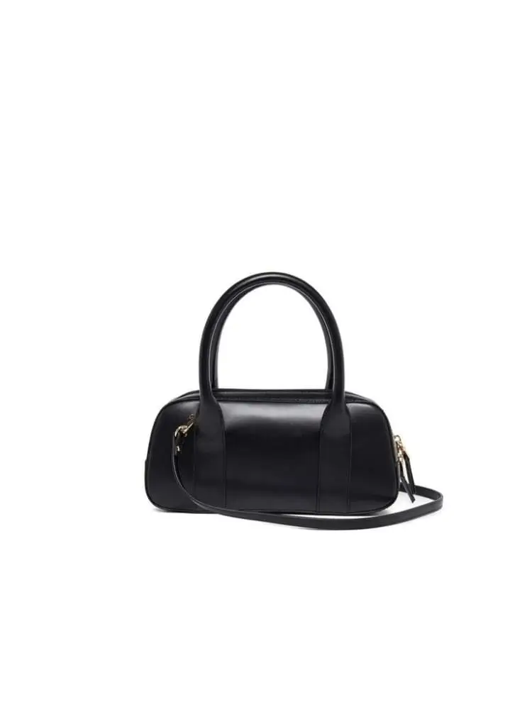 borsa nera bambina logo sul davanti miniatura 2