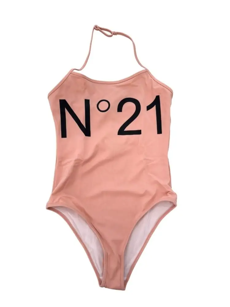 costume rosa inero bambina maxi logo