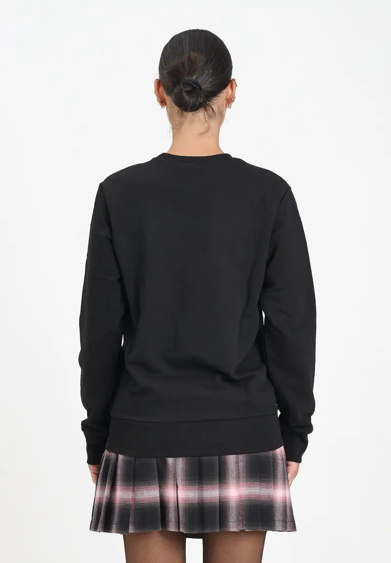 N21 Felpa girocollo nera per donna, ragazzi e bambini con logo a contrasto miniatura 3