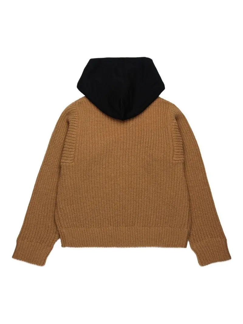 N21 Kids Maglione Bambino Marrone Cammello con Cappuccio miniatura 2