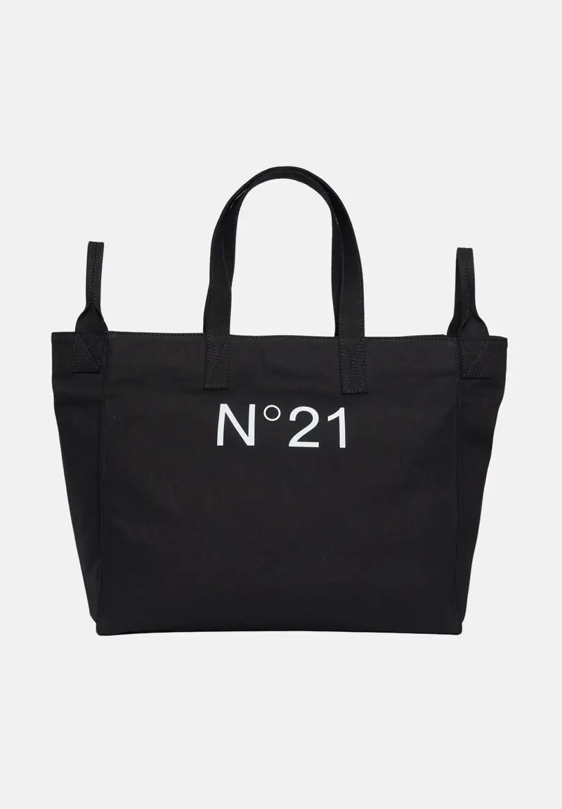 N21 Shopper nera da donna con stampa logo