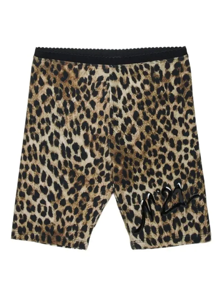 shorts animalier bambina logo sul fondo