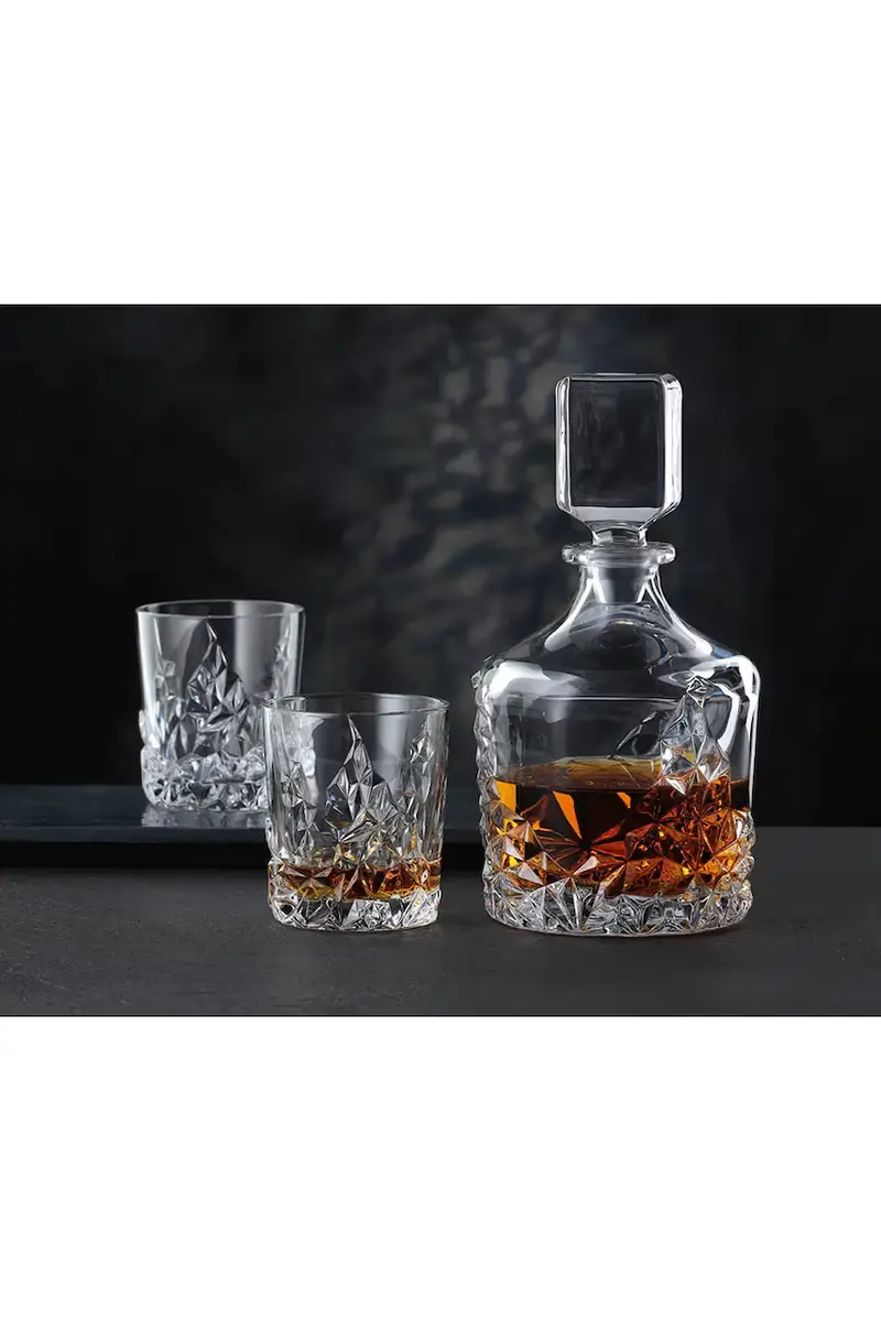 caraffa per whisky con bicchieri Sculpture Whisky 750 ml / 365 ml pacco da 3 colore trasparente Transparente miniatura 2