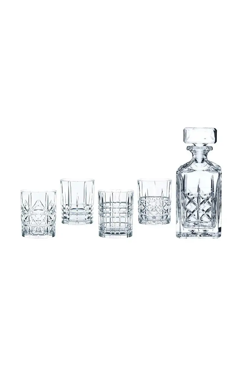 set caraffa e bicchieri Highland Whisky pacco da 5 Transparente