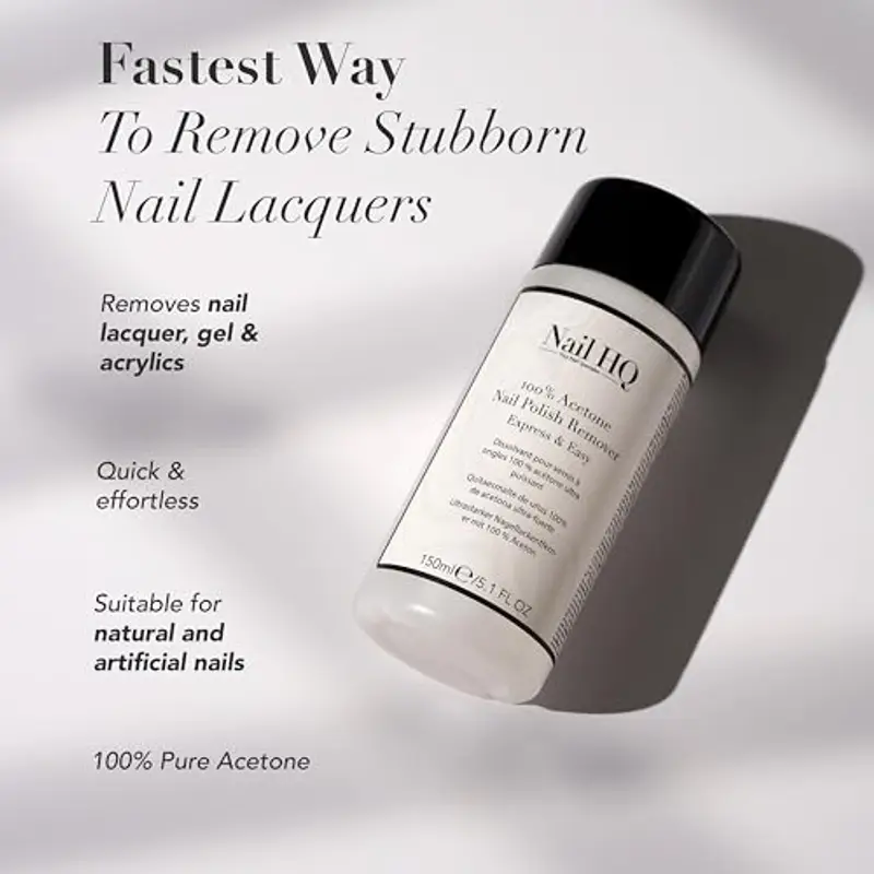 Nail HQ 100% Acetone Nail Polish Remover - 150ml miniatura 3