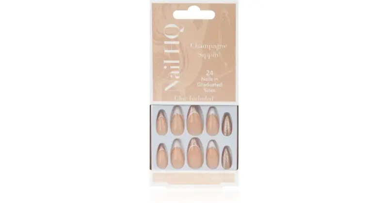 Almond Unghie finte Sparkling Wine Sippin' 24 pezzi