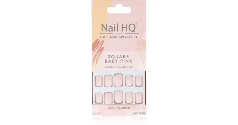Square Unghie finte colore Baby Pink 24 pezzi