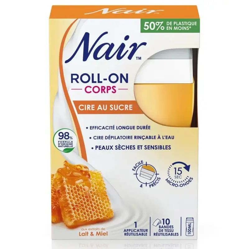 Roll On Cera allo Zucchero con estratti di latte e miele Pelle secca e sensibile 100ml