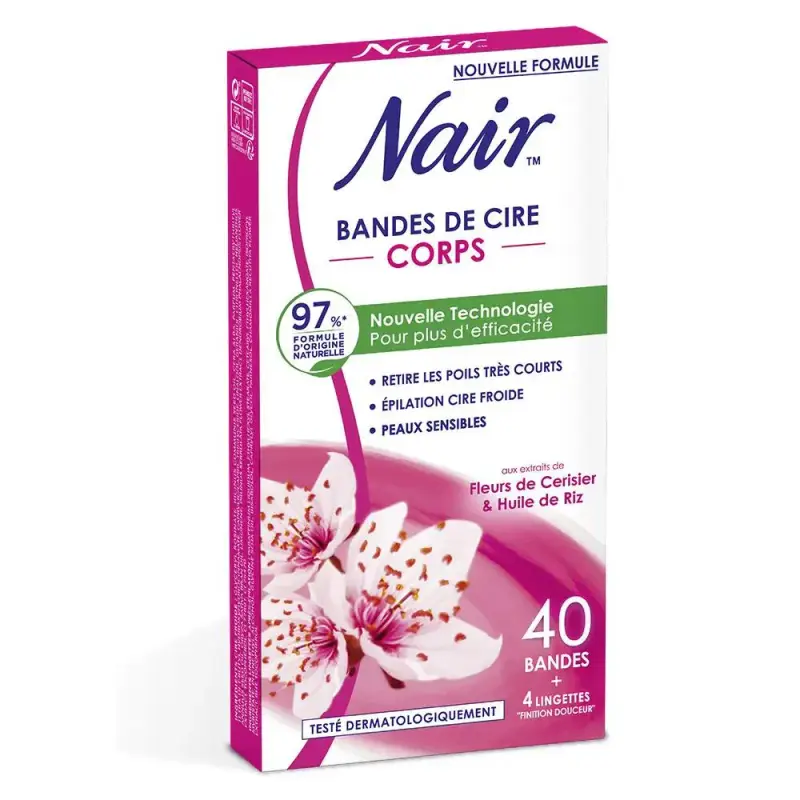 Strisce di cera fredda fiori di ciliegio & olio di riso Gambe x40