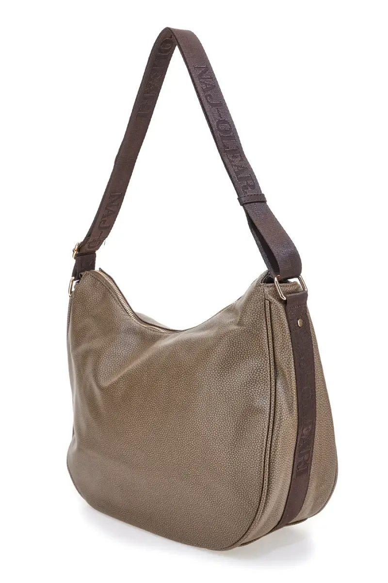 Borsa taupe con charm orsetto e zip dorate Naj-Oleari 61329/BOBA13 [CIOCCOLATO] miniatura 3