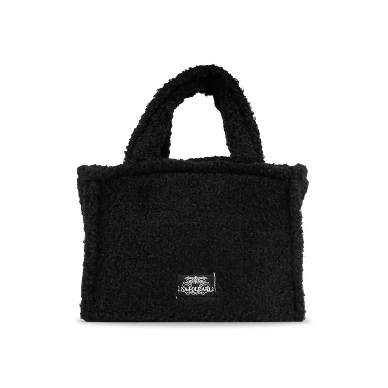 Borsetta nera da donna in peluche