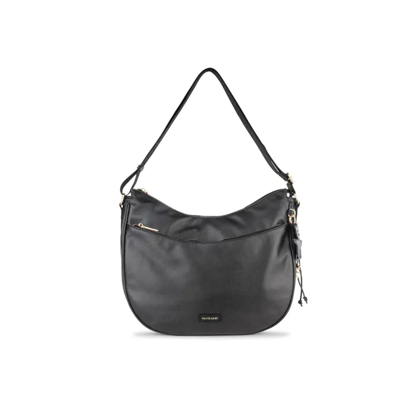 Moon bag nera da donna con ciondoli e tracolla