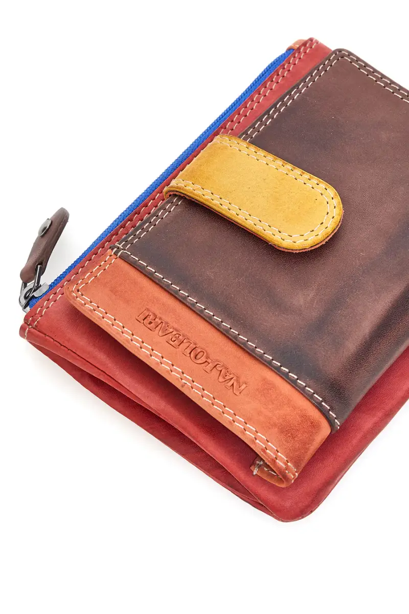 Portafoglio multicolore con zip e portachiavi Naj-oleari 1938 [MULTI] miniatura 3