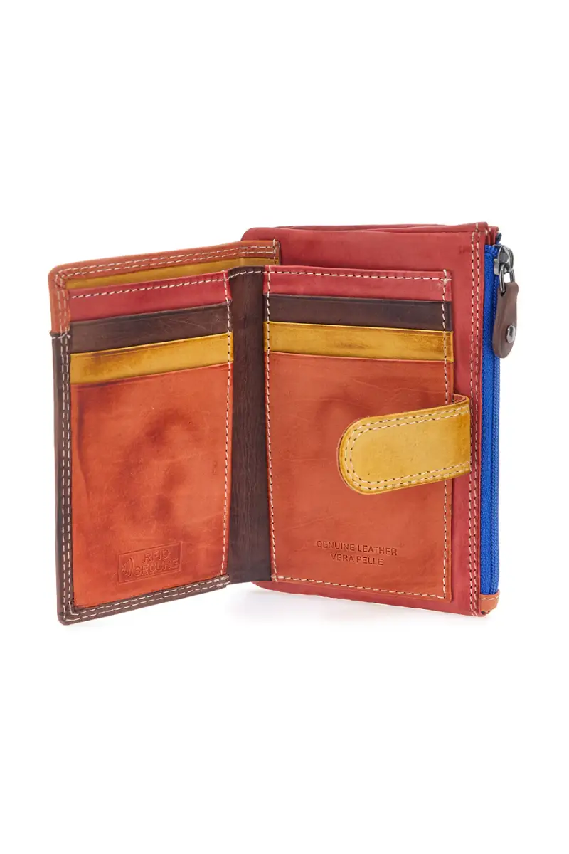 Portafoglio multicolore con zip e portachiavi Naj-oleari 1938 [MULTI] miniatura 5