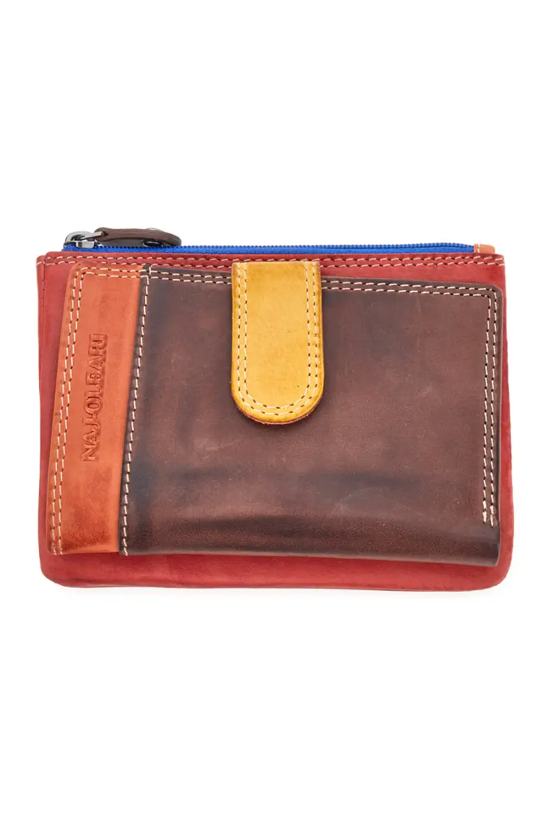 Portafoglio multicolore con zip e portachiavi Naj-oleari 1938 [MULTI]