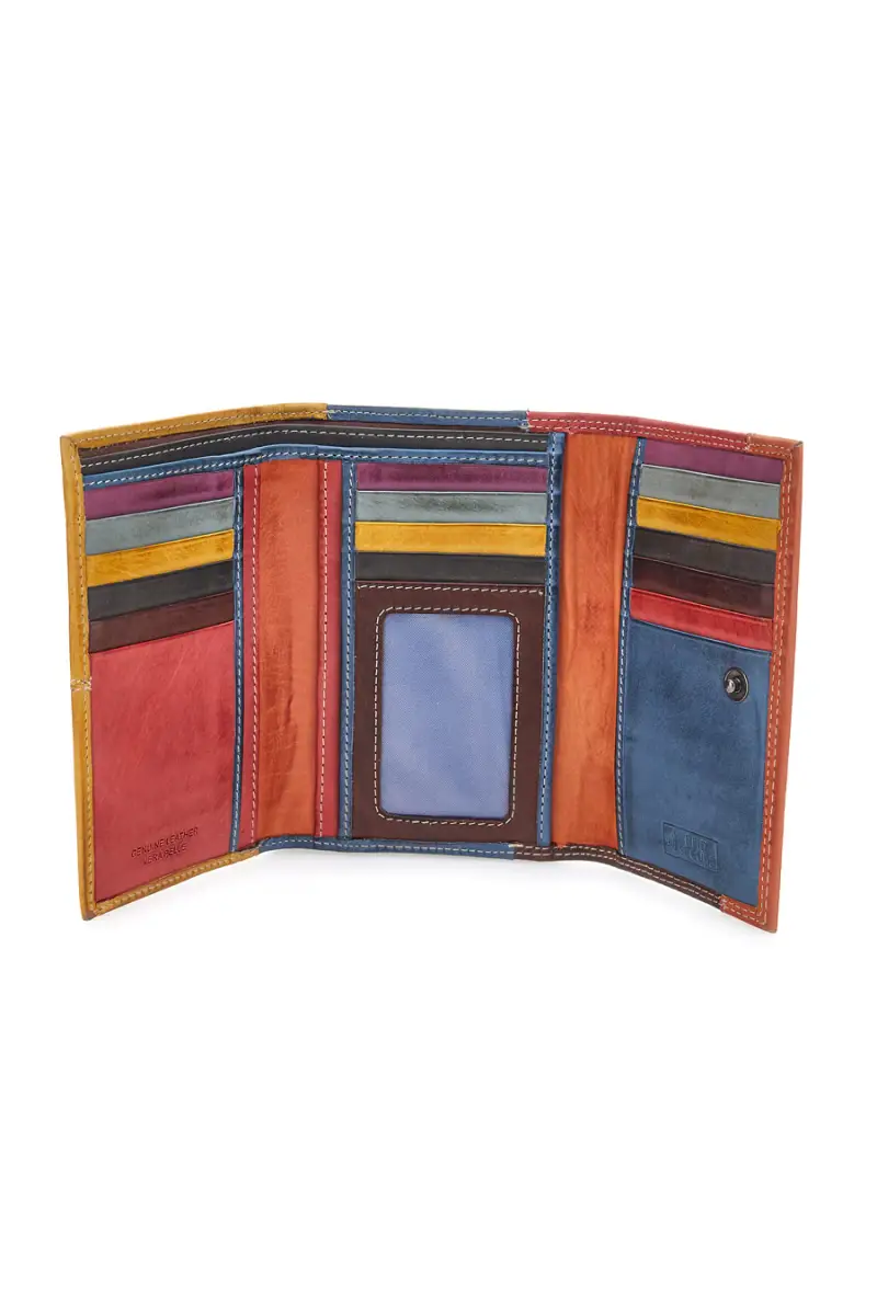 Portafoglio multicolore con zip e scomparti Naj-oleari 2438 [MULTI] miniatura 4