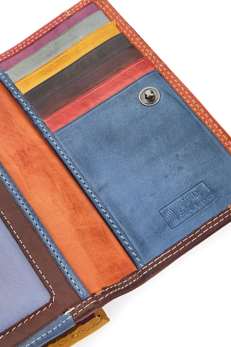 Portafoglio multicolore con zip e scomparti Naj-oleari 2438 [MULTI] miniatura 5