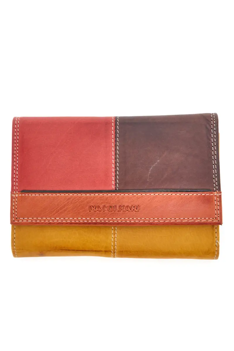 Portafoglio multicolore con zip e scomparti Naj-oleari 2438 [MULTI]
