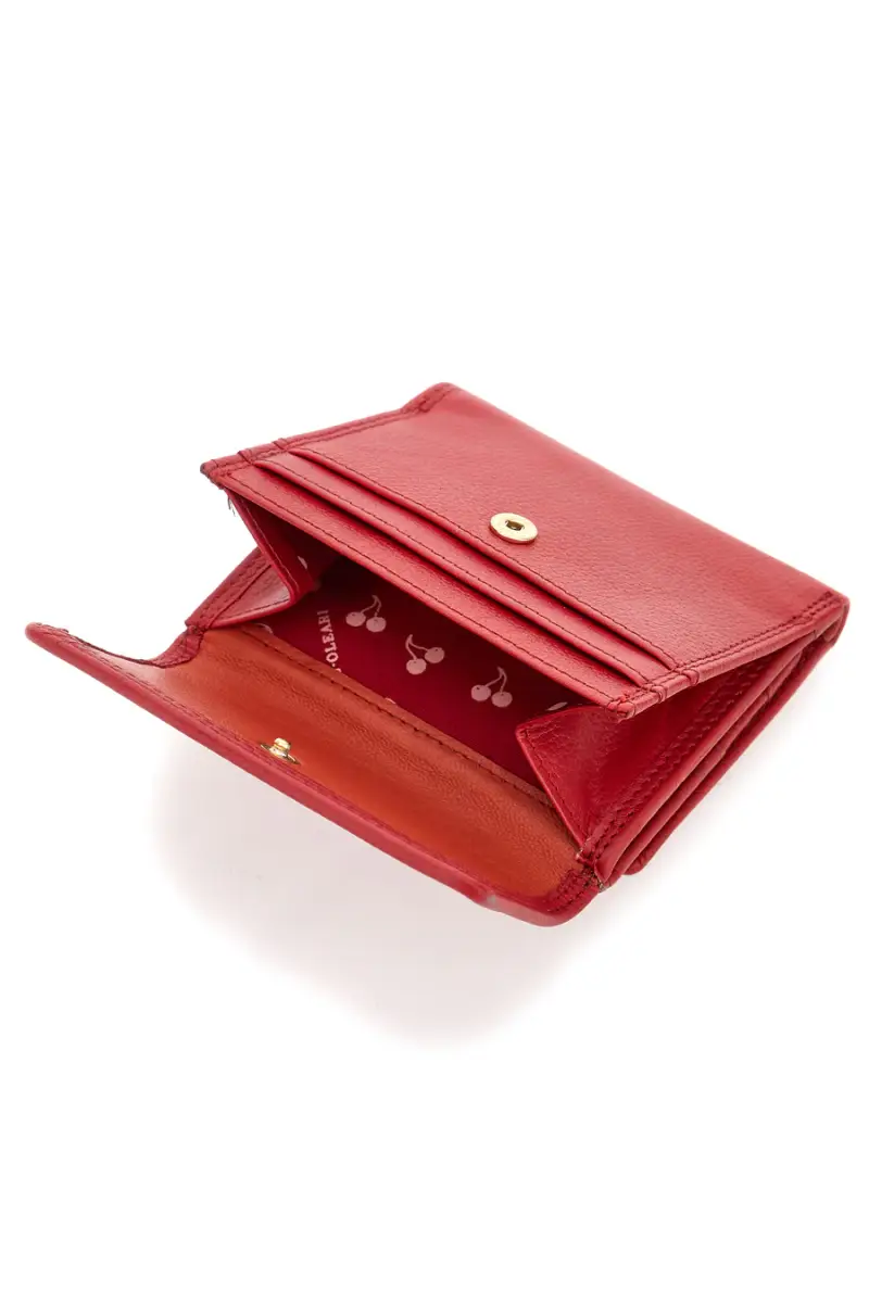 Portafoglio rosso multitasche in vera pelle Naj-Oleari 2047/RW3 [ROSSO] miniatura 4