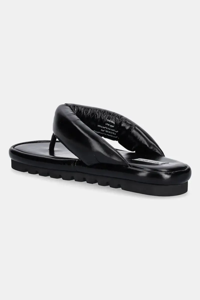 infradito in pelle Hilary donna colore nero Hilary Black Leather miniatura 3