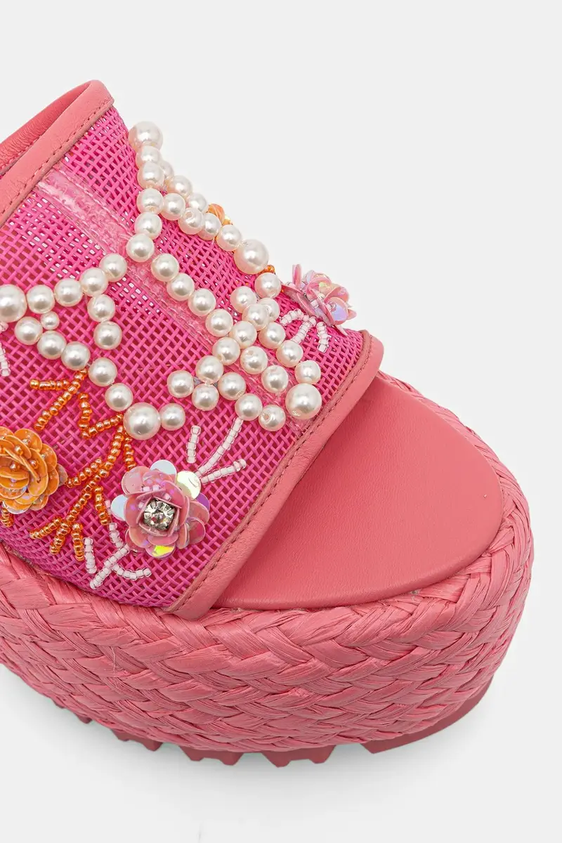 sandali Bluebell colore rosa Bluebell Raffia Flowers miniatura 4