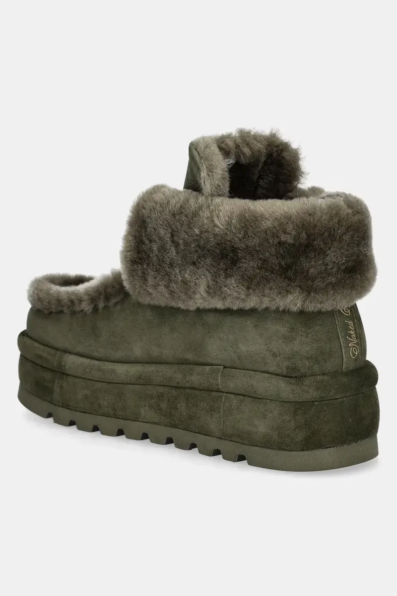 stivali da neve in camoscio Bambi colore verde Bambi Suede Shearling Dark Olive miniatura 3