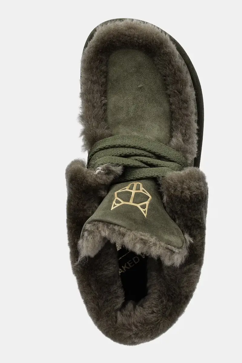 stivali da neve in camoscio Bambi colore verde Bambi Suede Shearling Dark Olive miniatura 4