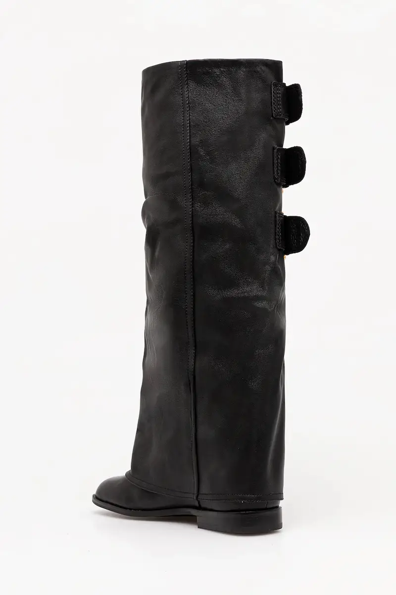 stivali in pelle Anchor donna colore nero Anchor Black Leather miniatura 3